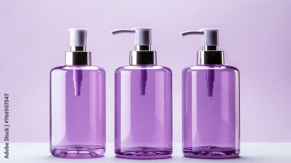 a group of purple bottles a group of purple bottles