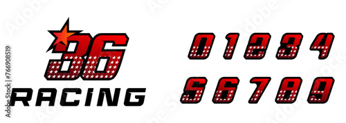 number 36 logo design for motorbike racing vector template