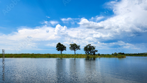Beautiful scenery of the Chobe River in Botswana photo