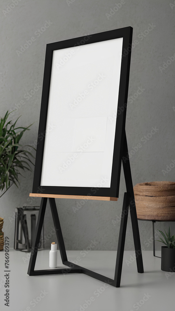 Empty black photo frame on wooden shelf or table. mockup with copy space.
Empty black photo frame on wooden shelf or table. mockup with copy space.