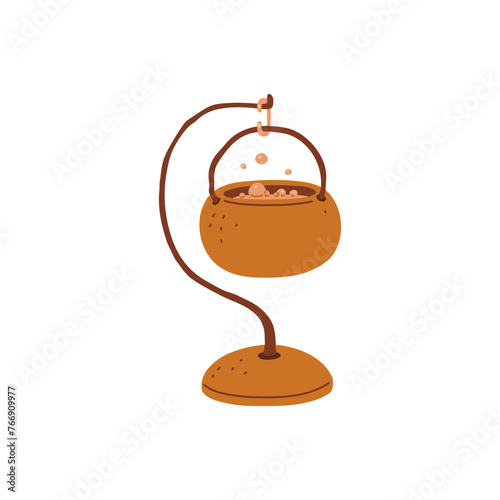 Bubbling cauldron stand vector illustration