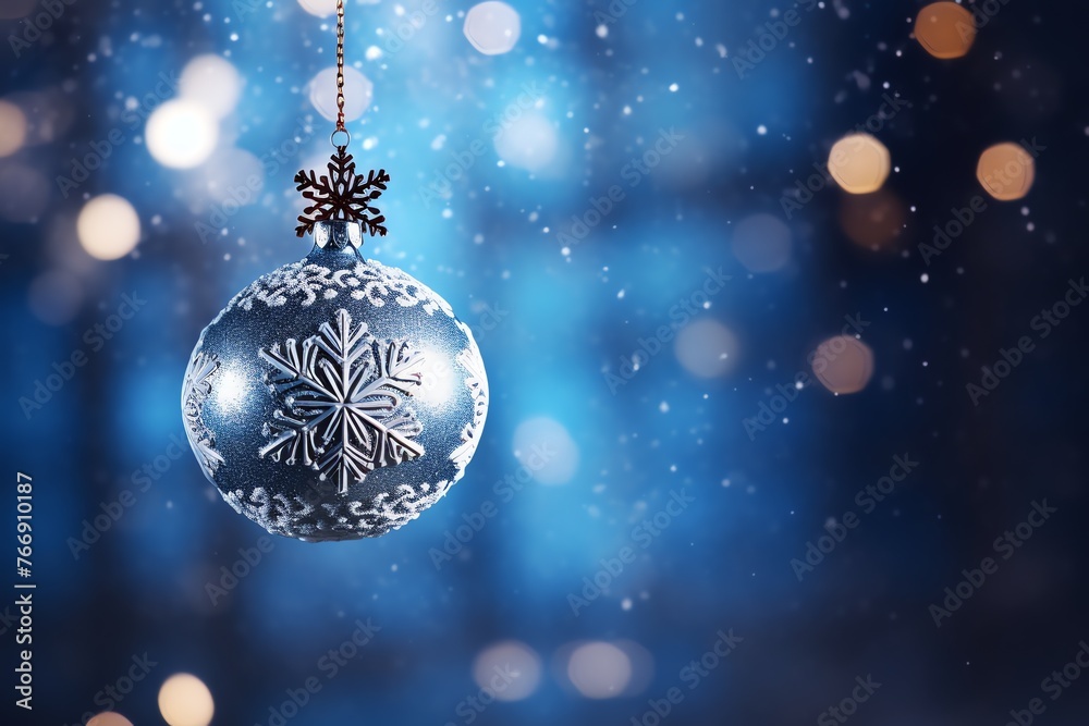 a silver ornament with snowflake design a silver ornament with snowflake design