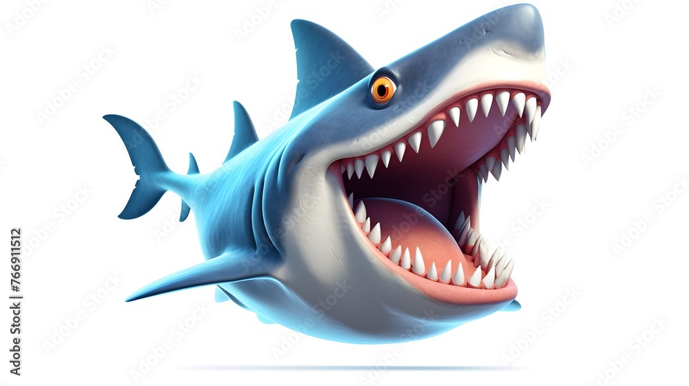 a cartoon shark with sharp teeth a cartoon shark with sharp teeth
