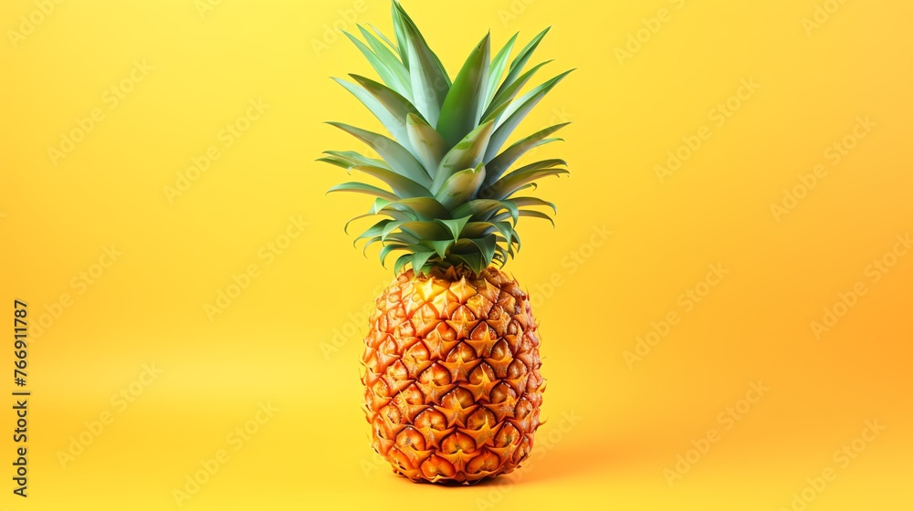 a pineapple with a green stem