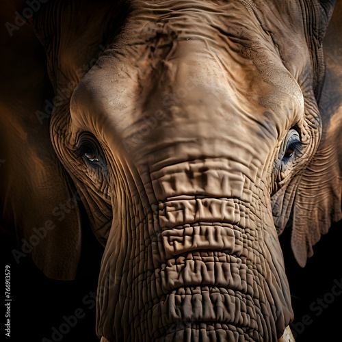 Sonnet of the Wilderness: Majestic Elephant Close-up In Its Wild Habitat