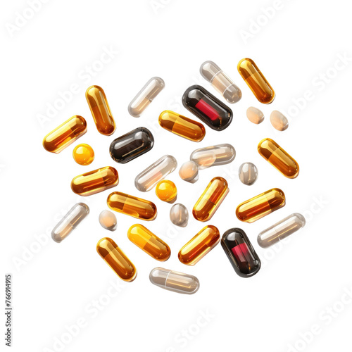 Pills alone isolated on transparent background © DX