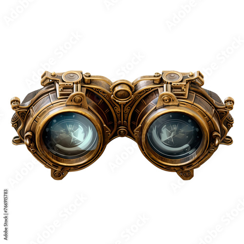 Steampunk Goggles on transparent background.