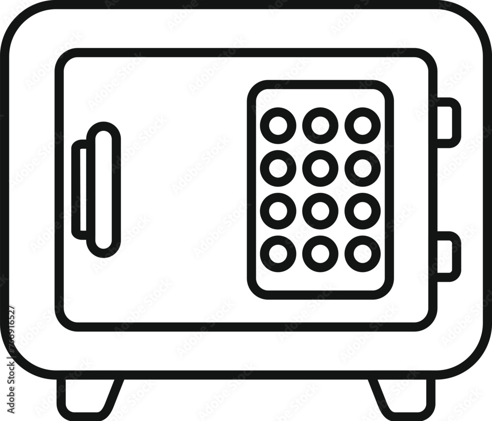 Online profit coin icon outline vector. Save door fixed. Safe storage locker key Online profit coin icon outline vector. Save door fixed. Safe storage locker key