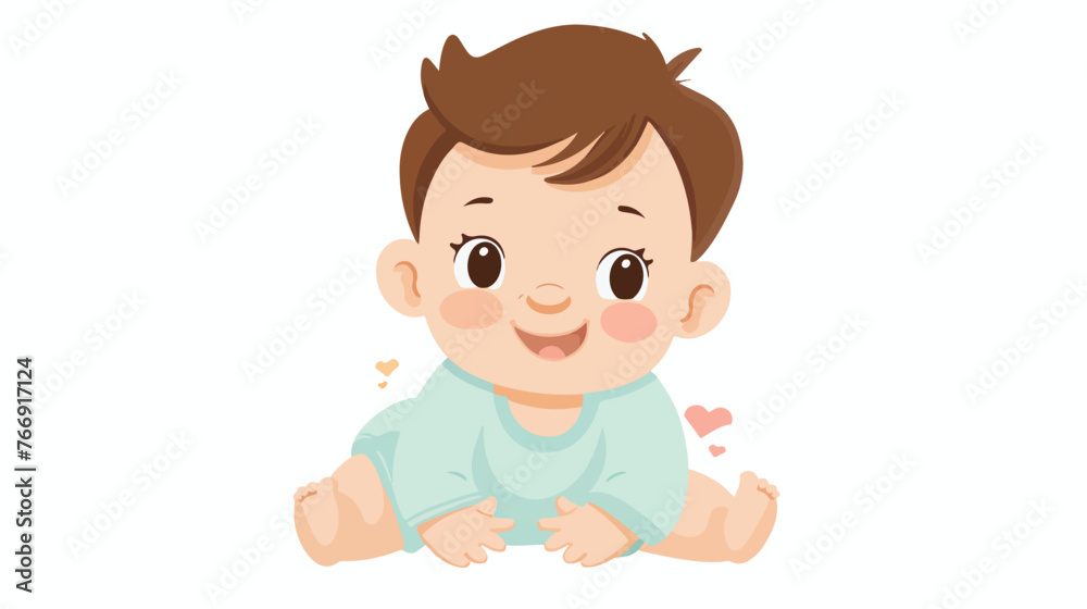 Vector file of a cute little baby flat vector isolated