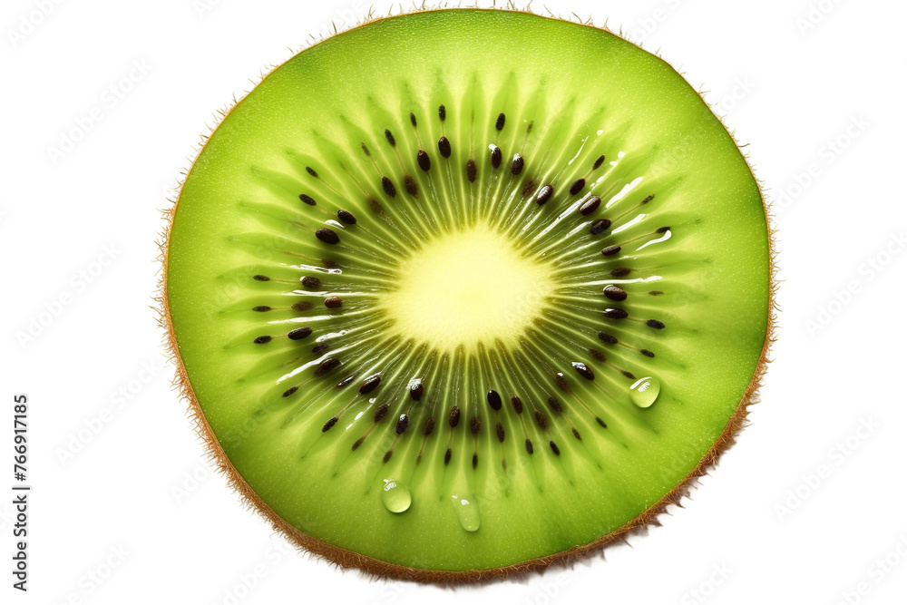 A fresh kiwi slice, isolated on empty background. A fresh kiwi slice, isolated on empty background.