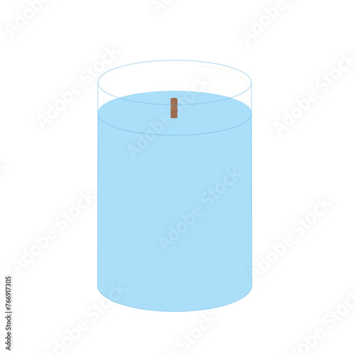 Holiday beeswax aroma candle. Handmade scented candlelight isolated in white background. Hygge time. Aromatherapy and relaxation home decor. Vector flat illustration