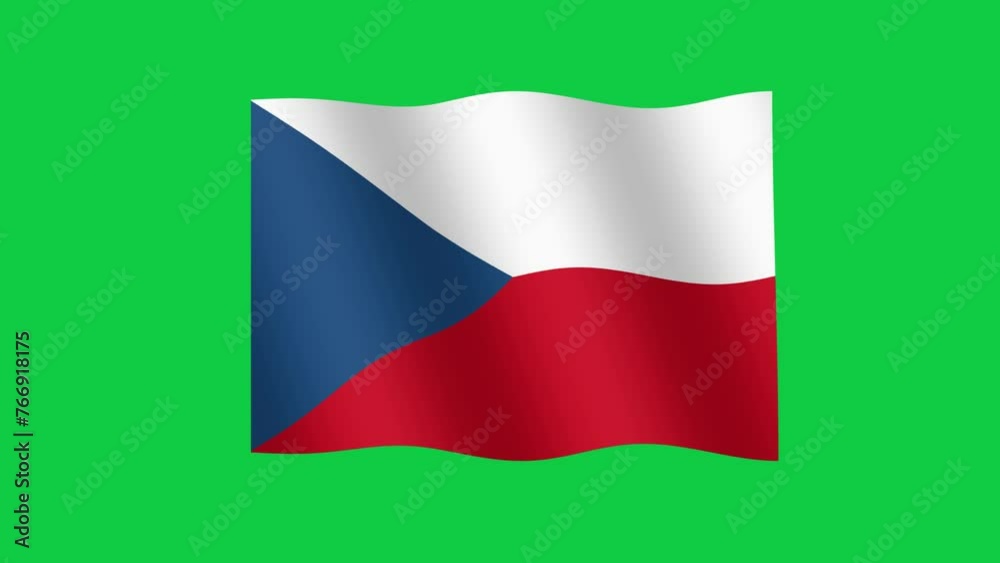 Czechia National Flag Waving in an Infinite Loop Czechia National Flag Waving in an Infinite Loop