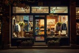 A storefront with bright lights on at night, attracting attention from passersby on the street