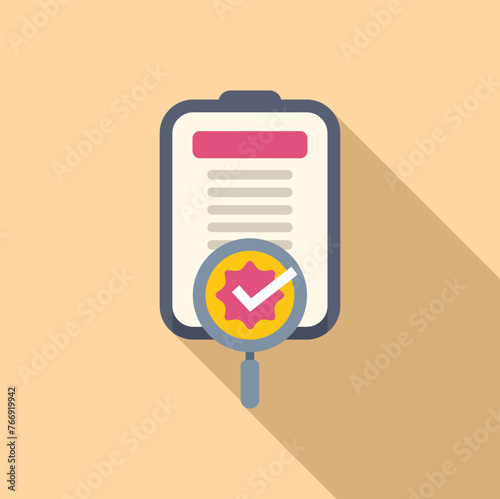 Tested product clipboard icon flat vector. Compliance rule. Law digital consumer