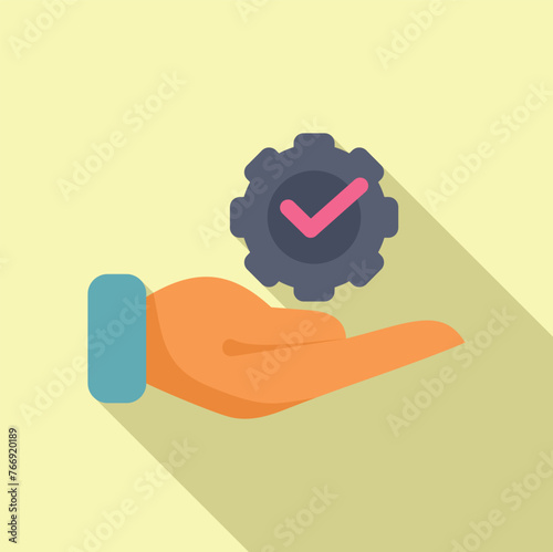 Care control products icon flat vector. Policy rule company. Safety quality control