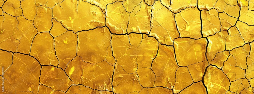 Close Up of Cracked Yellow Wall Close Up of Cracked Yellow Wall