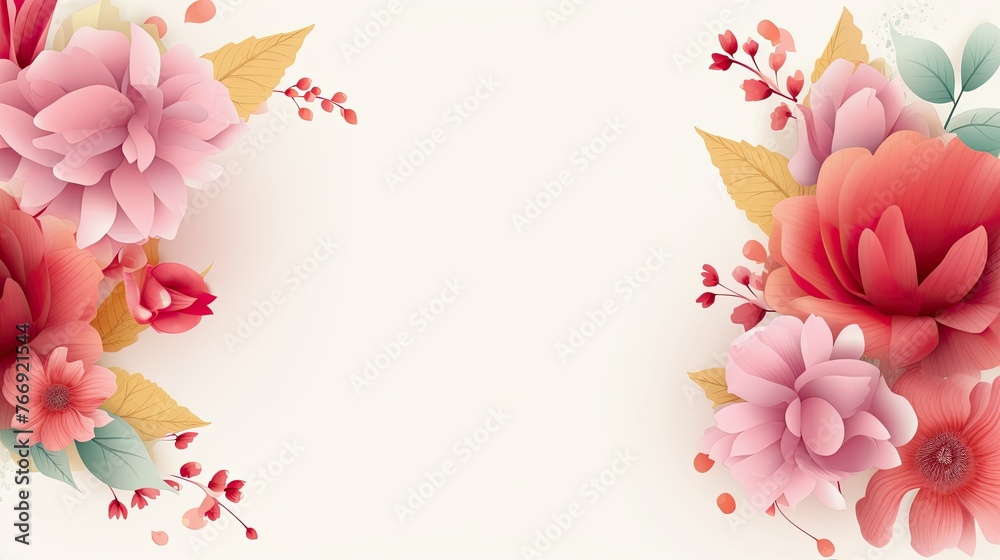 3D Pink Flowers Frame for Happy Mother's Day, Copy Space for Text Message. Perfect Greeting Card Template, Banner, Postcard Background 3D Pink Flowers Frame for Happy Mother's Day, Copy Space for Text Message. Perfect Greeting Card Template, Banner, Postcard Background