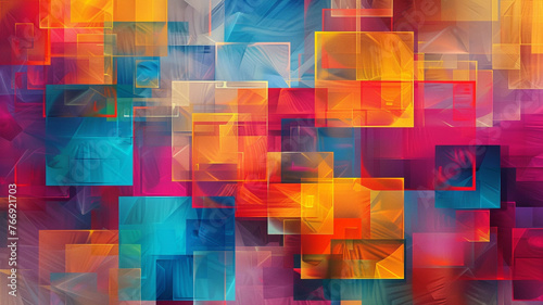 Abstract colorful geometric square and cube shapes wallpaper design