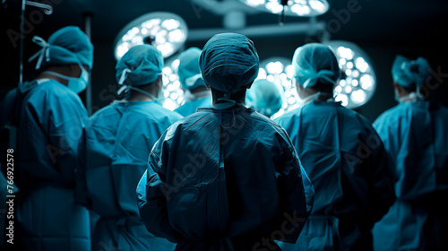 Surgical Team in Operating Room, Healthcare Professionals Ready for Surgery AI-Generated