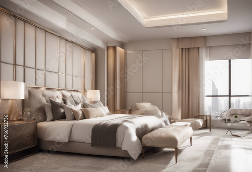 Simple yet elegent bedroom interior design photo