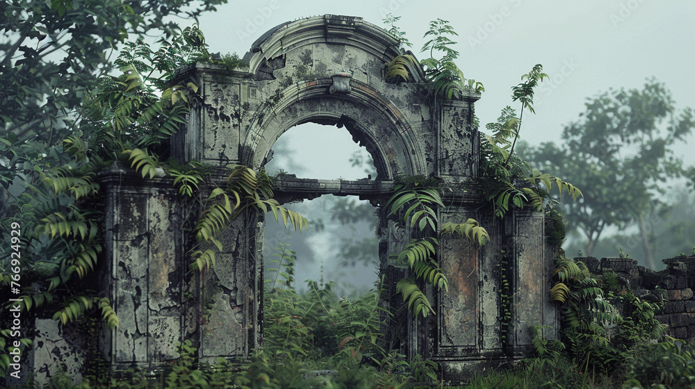 Naklejka premium Mystical Ancient Ruins: A Glimpse into History