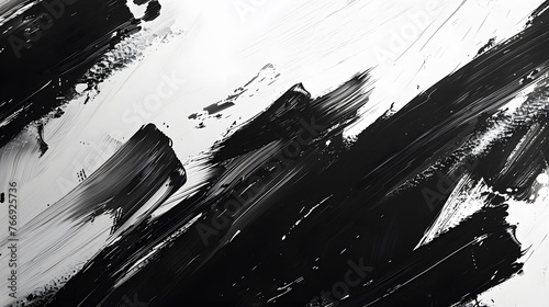 Abstract black and white brush strokes wallpaper design