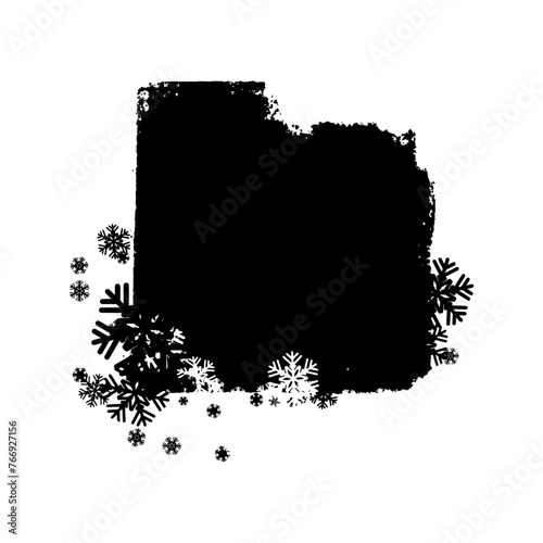 Creative winter abstract mask. Basis element universal use black and white