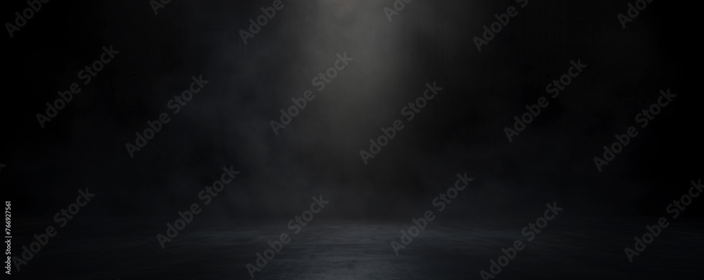 Fototapeta premium empty dark room with smoke and spotlight