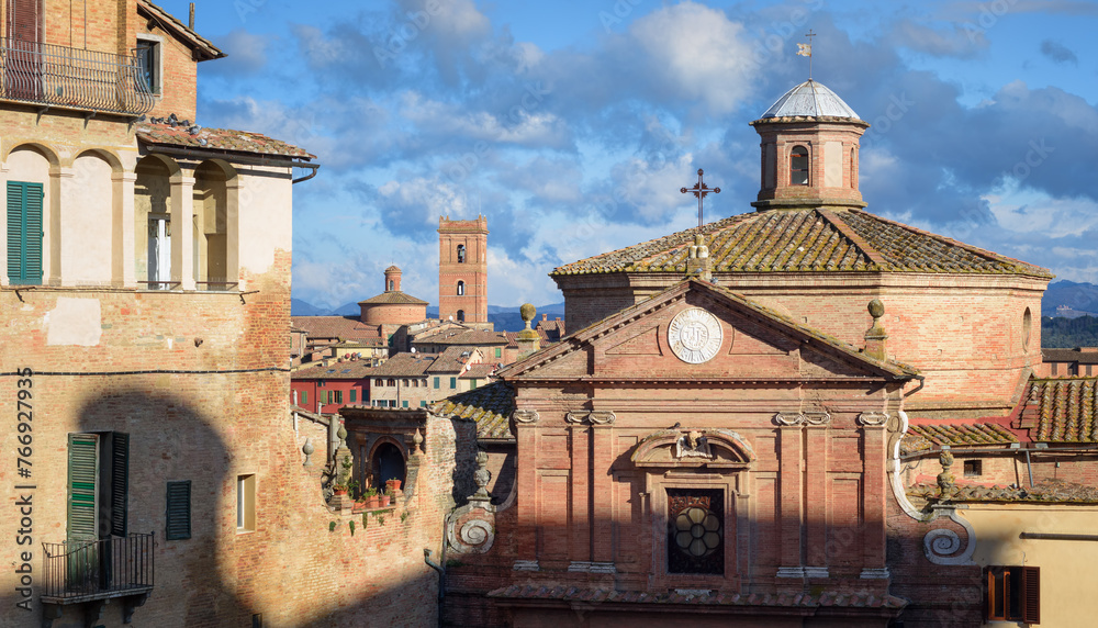 Naklejka premium Historical Old town of Siena city, Tuscany, Italy