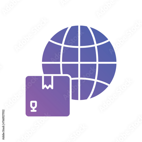 Gradient Color Global Delivery vector icon