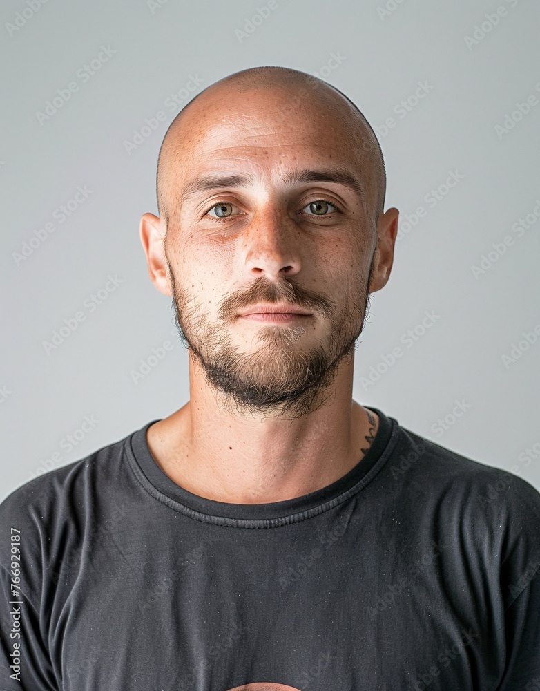 ID Photo: Caucasian Man in T-shirt for Passport 07 ID Photo: Caucasian Man in T-shirt for Passport 07