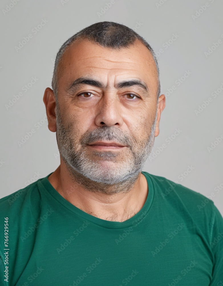 Fototapeta premium ID Photo: Algerian Man in T-shirt for Passport 01