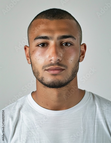 ID Photo: Algerian Man in T-shirt for Passport 02