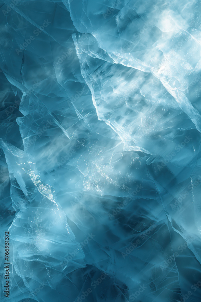 Obraz premium Closeup ice surface texture. Background image. Created with Generative AI technology.