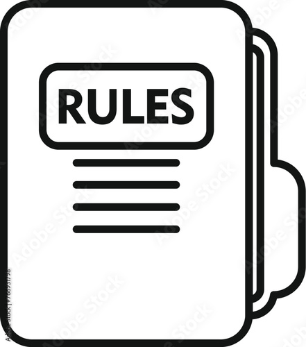 Folder legal rules icon outline vector. Regulated products. Policy avoid search
