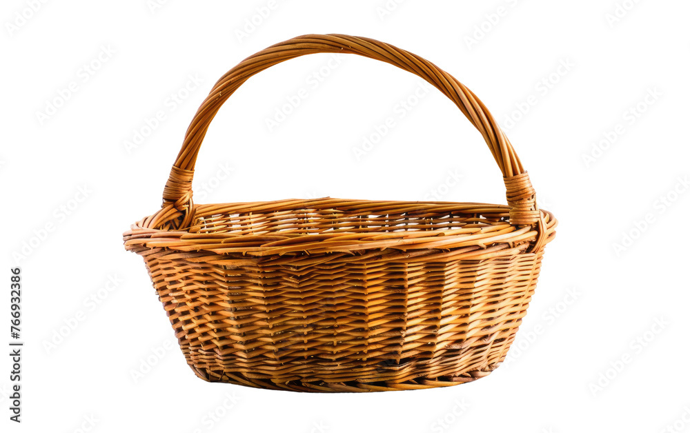 Basket of Brown Wicker isolated on transparent Background