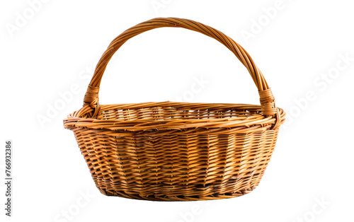 Basket of Brown Wicker isolated on transparent Background