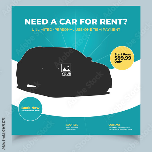 cars for sale & rent brochure, mockup flyer. Vector illustration