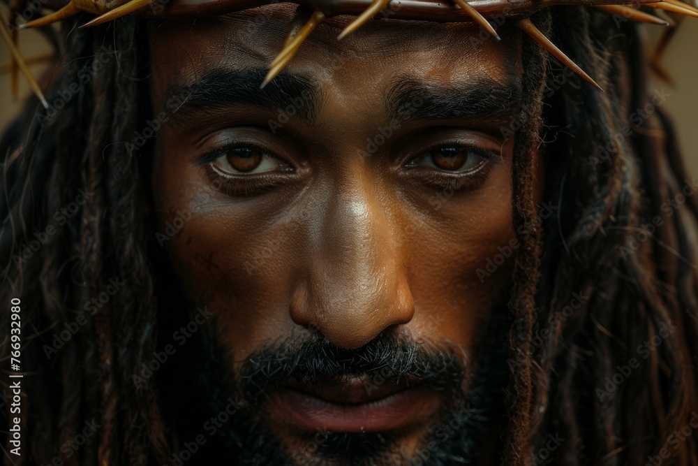 A man with dreadlocks and a cross on his head