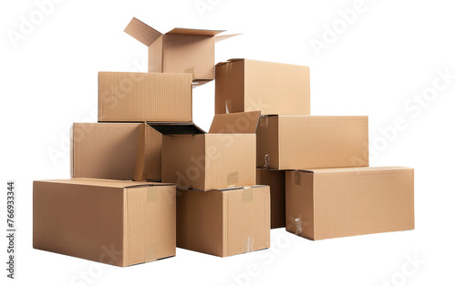 Packaging Solutions: The World of Cardboard Boxes isolated on transparent Background © RajaKhalid