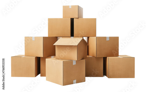 Packaging Solutions: The World of Cardboard Boxes isolated on transparent Background © RajaKhalid