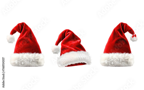 Holiday Collection: Santa's Festive Hat Ensemble isolated on transparent Background