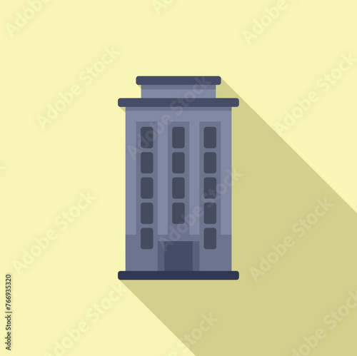 Floor multistory building icon flat vector. Small street area. Construction home design