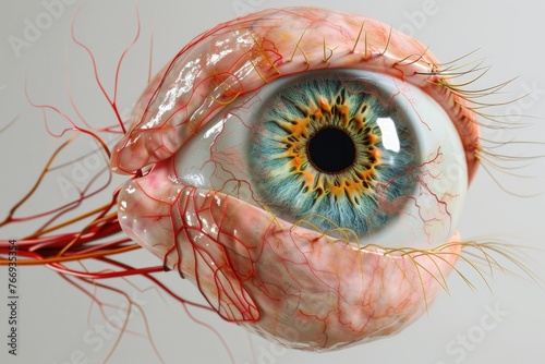 3D model showcasing the conjunctiva of the eye, highlighting its protective role photo
