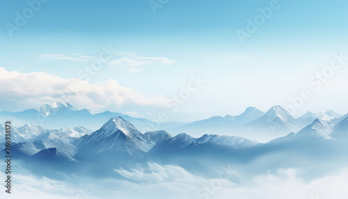 A mountain range with a clear blue sky