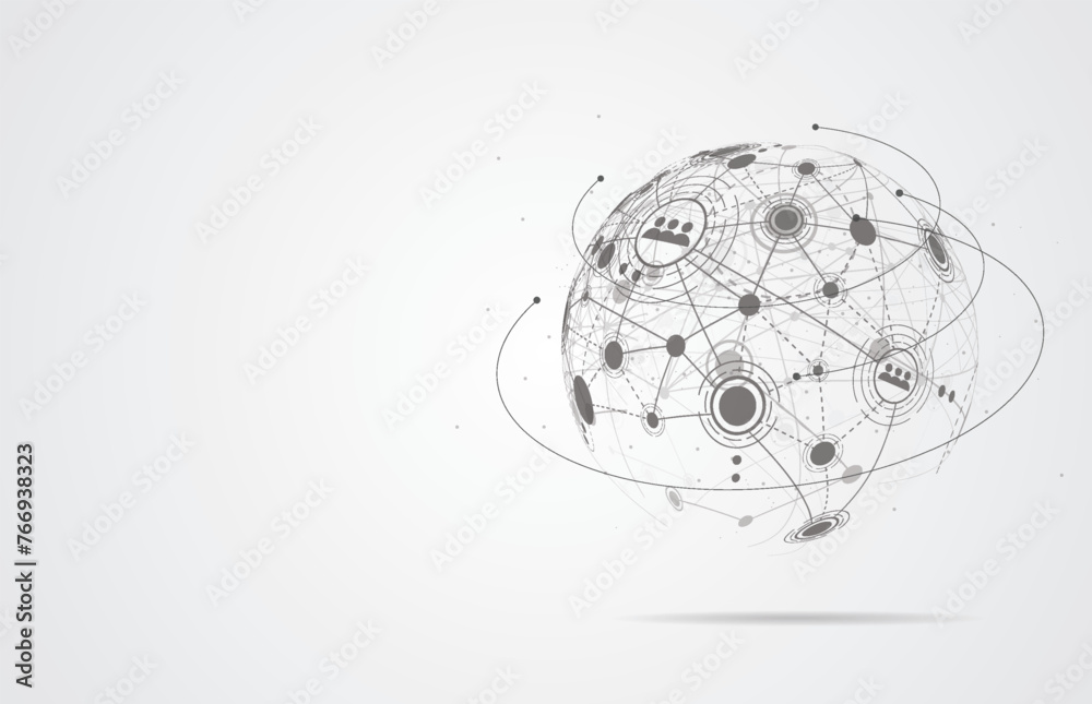 Global network connection. World map point and line composition concept of global business. Vector Illustration Global network connection. World map point and line composition concept of global business. Vector Illustration