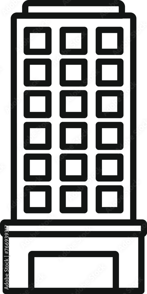 House multistory building icon outline vector. Floor city gym. Home modern block