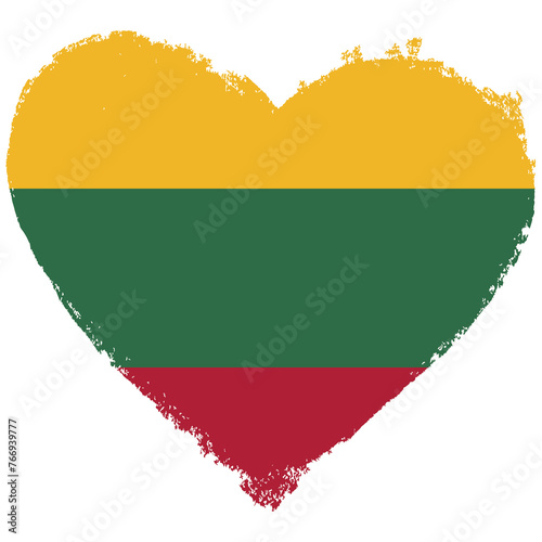 Obraz na płótnie Lithuania flag in heart shape isolated on transparent background. w salonie