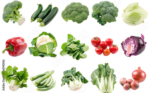 Diverse Varieties of Vegetables isolated on transparent Background