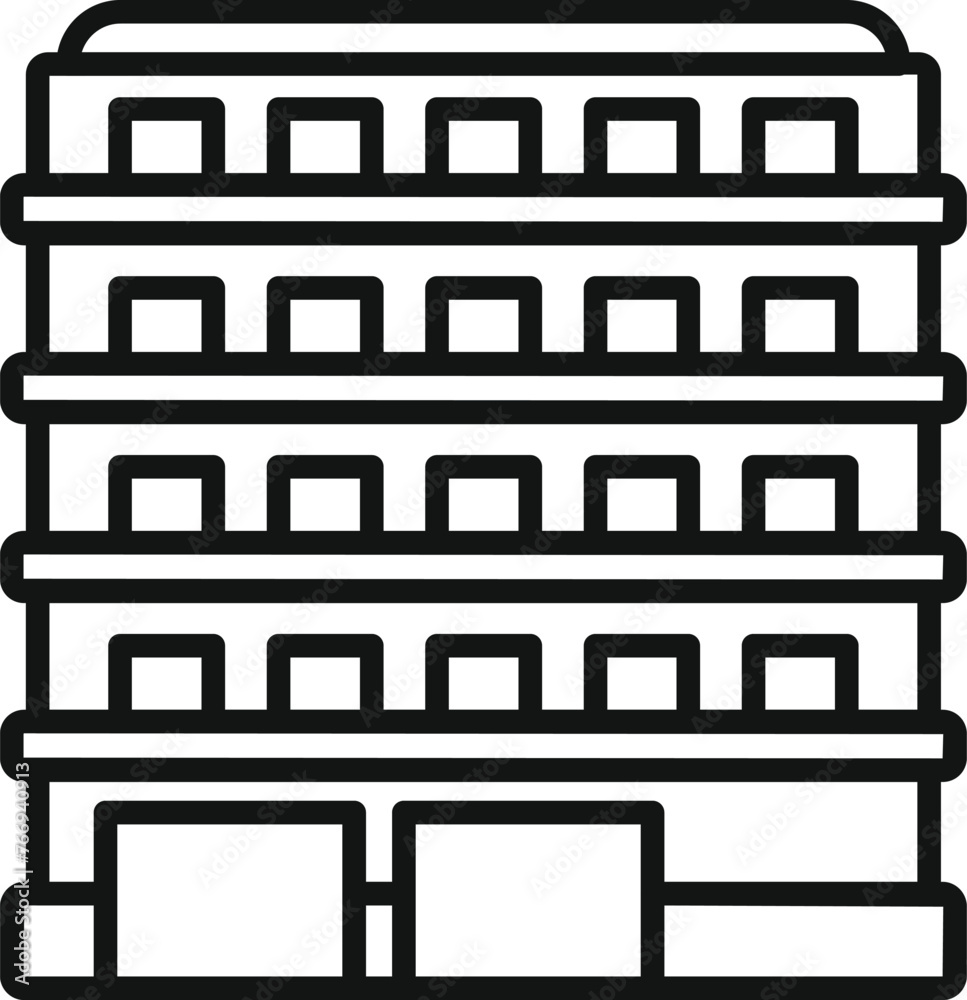 Block multistory building icon outline vector. Gym floor. Home glass block modern Block multistory building icon outline vector. Gym floor. Home glass block modern